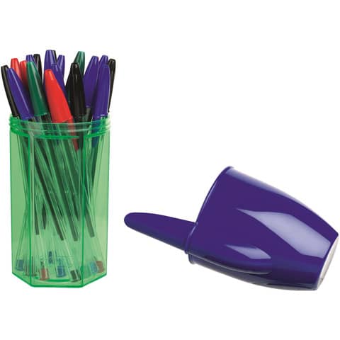 Penne a sfera con cappuccio BIC Cristal Original 1 mm - colori assortiti - astuccio portapenne da 20 pezzi - 929081